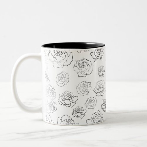 Rose pattern coffee cup