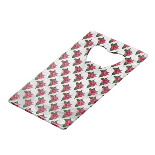 Rose Pattern Credit Card Bottle Opener