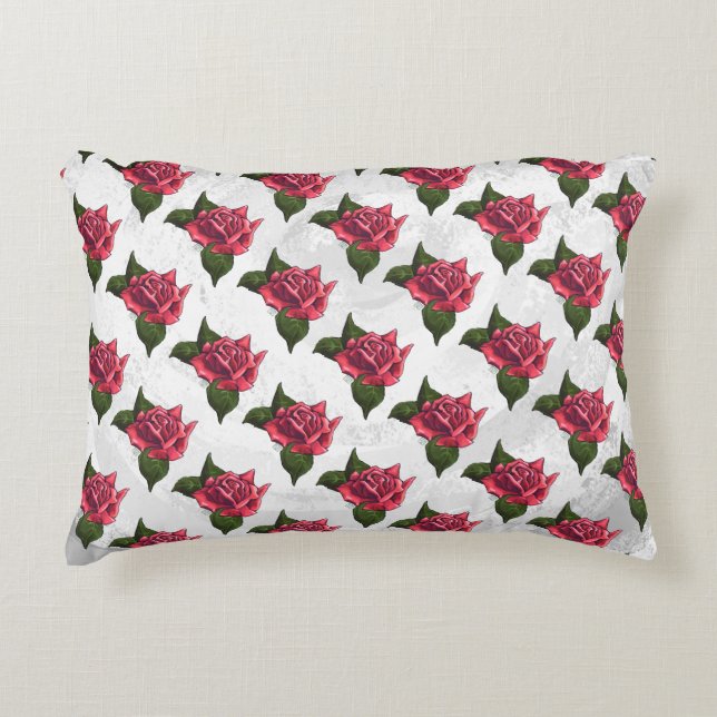 Rose Pattern Decorative Pillow (Front)