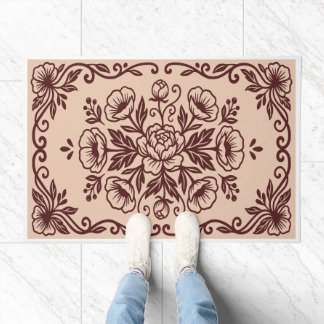 rose pattern doormat