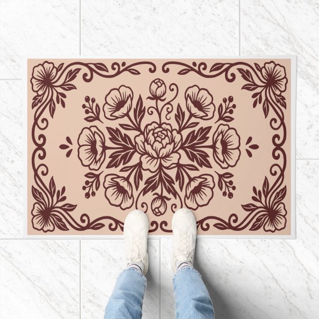 rose pattern doormat (Indoor)