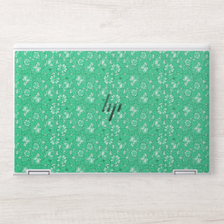 Rose pattern Green HP Laptop Skin