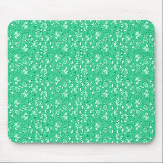 Rose pattern Green Mouse Pad