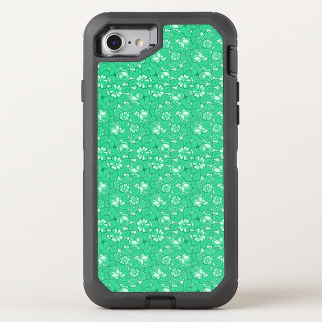 Rose pattern Green Otterbox iPhone Case (Back)