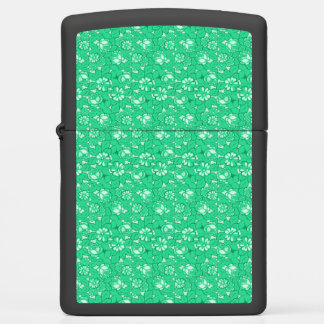 Rose pattern Green Zippo Lighter