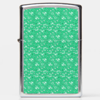 Rose pattern Green Zippo Lighter