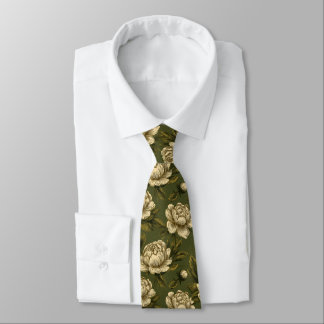 Rose Pattern Groomsman Spring Wedding Neck Tie