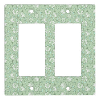 Rose pattern in light Green Light Switch Cover