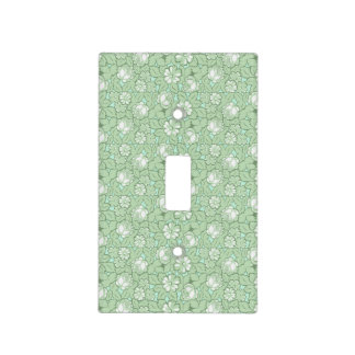 Rose pattern in light Green Light Switch Cover