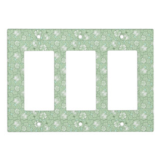 Rose pattern in light Green Light Switch Cover
