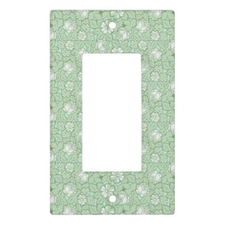 Rose pattern in light Green Light Switch Cover