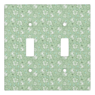 Rose pattern in light Green Light Switch Cover