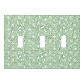 Rose pattern in light Green Light Switch Cover
