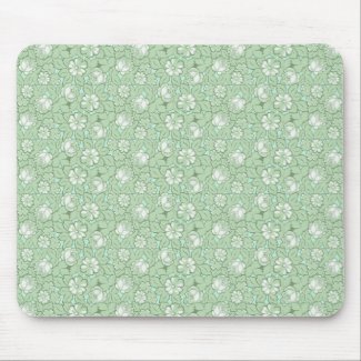 Rose pattern in light Green Mouse Pad