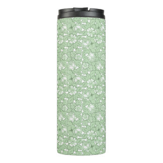 Rose pattern in light Green Thermal Tumbler