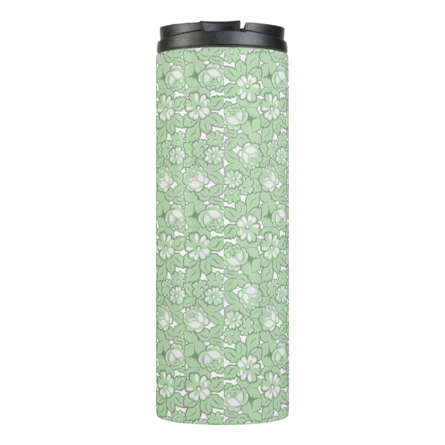 Rose pattern in light Green Thermal Tumbler (Back)
