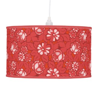 Rose pattern in red ceiling lamp