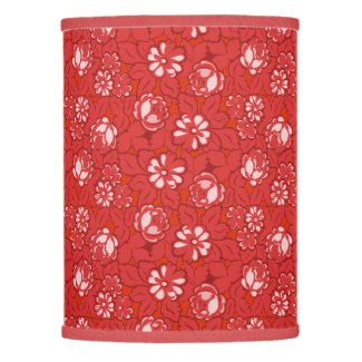 Rose pattern in red lamp shade