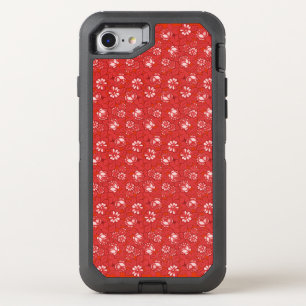 Rose pattern in red OtterBox defender iPhone SE/8/7 case
