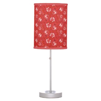 Rose pattern in red table lamp