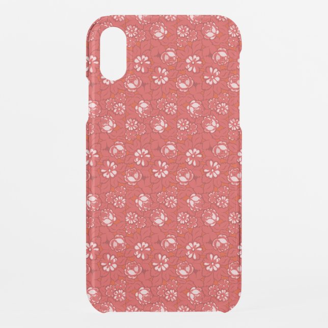 Rose pattern in red uncommon iPhone case (Back)