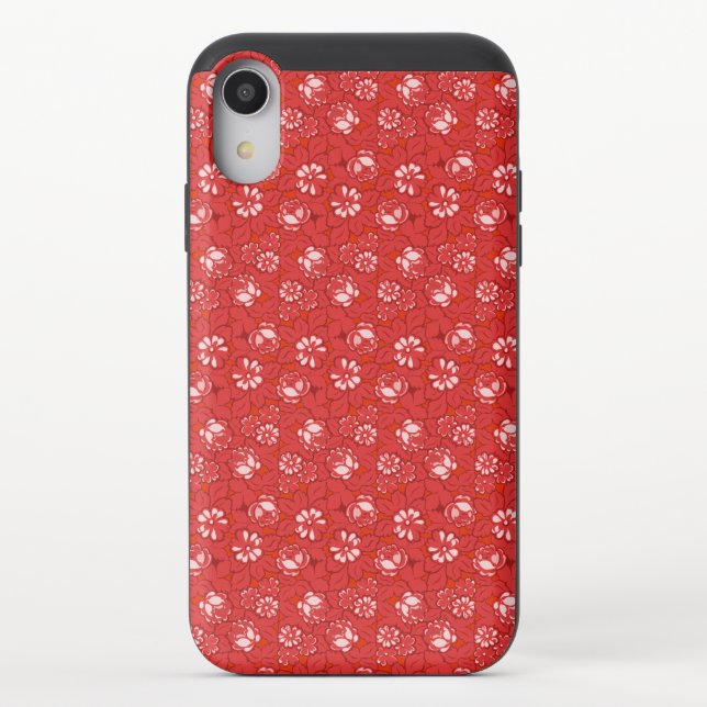 Rose pattern in red uncommon iPhone case (Back)