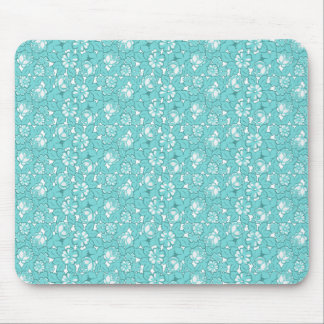 Rose pattern in turquoise mouse pad