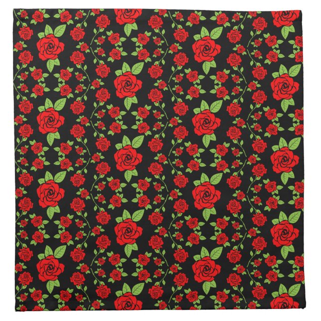 Rose Pattern Kitchen Gifts Cloth Napkin (Front)