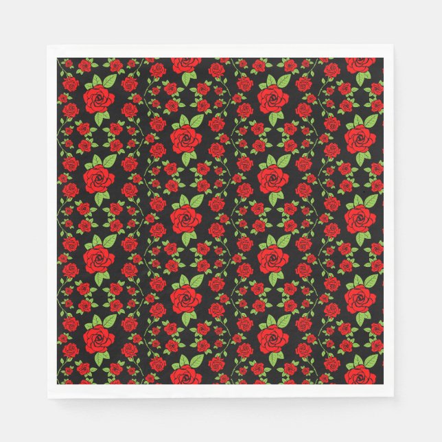 Rose Pattern Kitchen Gifts Napkins (Front)