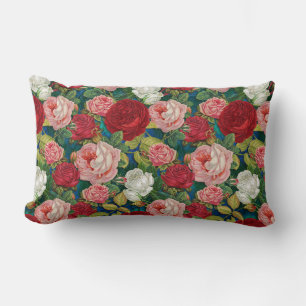 Rose Pattern Lumbar Pillow