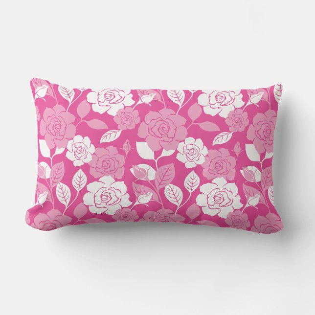 ROSE PATTERN (PINK) LUMBAR PILLOW (Front)