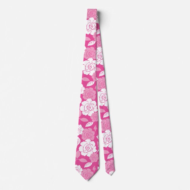 ROSE PATTERN (PINK) NECK TIE (Front)