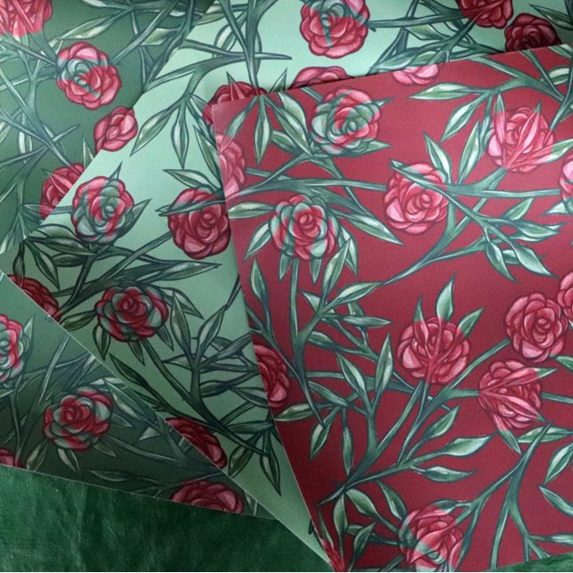 Rose Pattern Roses Patterns Floral Art Flowers     Wrapping Paper Sheets (Creator Uploaded)