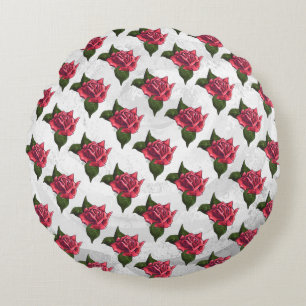 Rose Pattern Round Pillow