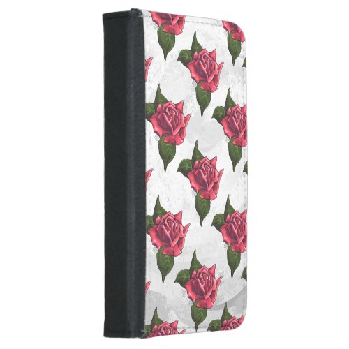 Rose Pattern Wallet Phone Case For Samsung Galaxy S5