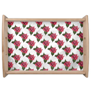 Rose Pattern Serving Tray
