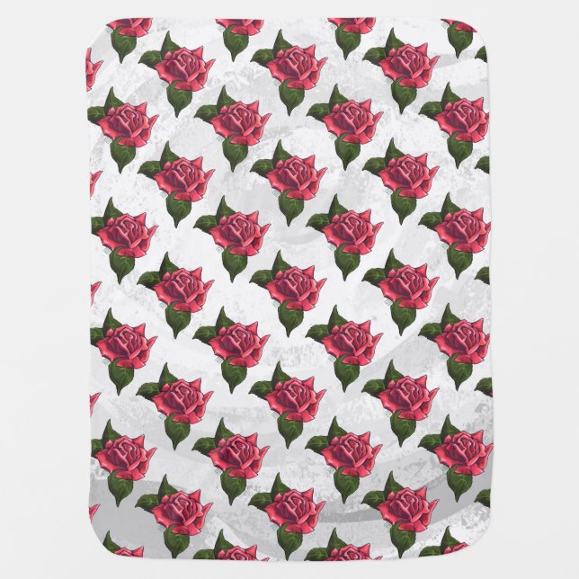 Rose Pattern Swaddle Blanket (Front)