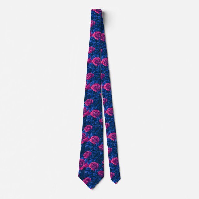 Rose Pattern Uncle Commencement Neck Tie (Front)