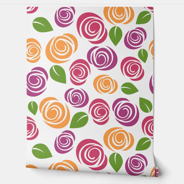 Rose pattern wallpaper  (Unrolling)