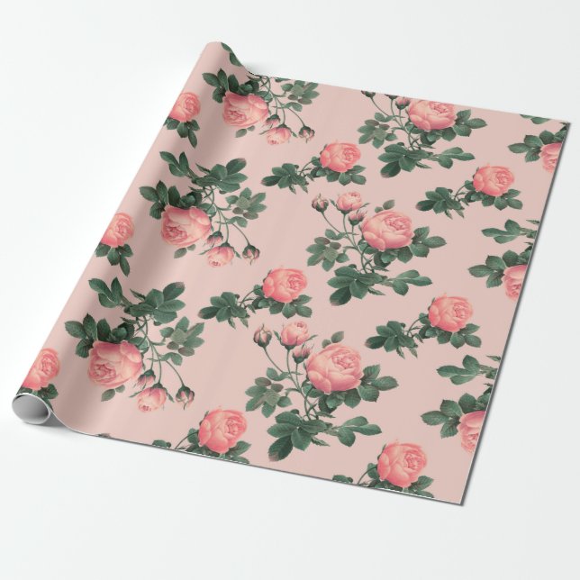 Rose Pattern Wrapping Paper (Unrolled)