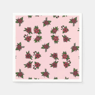Rose patterns, cute little pink and red design napkins