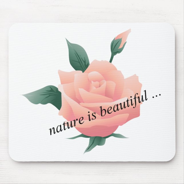 Rose (Peach) - Beautiful nature Mouse Pad (Front)