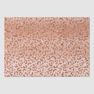 Rose Peach Glitter Leopard Animal Tissue Paper