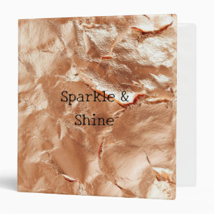 Rose Peach Gold Glam 3 Ring Binder