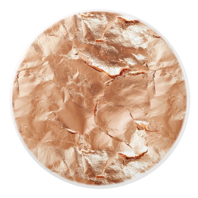 Rose Peach Gold Glam  Ceramic Knob (Front)