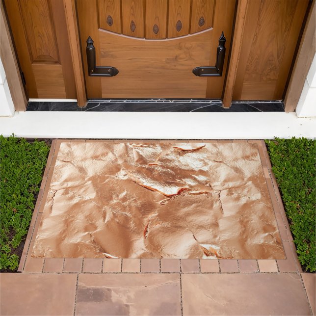 Rose Peach Gold Glam Doormat (Outdoor)