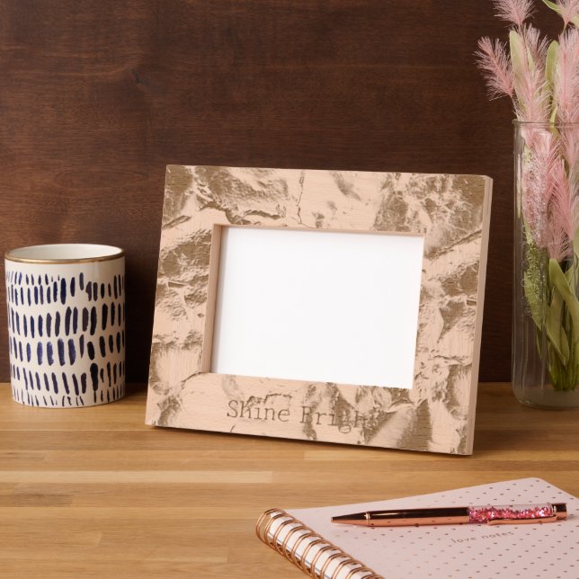 Rose Peach Gold Glam  Engraved Frames (Left)