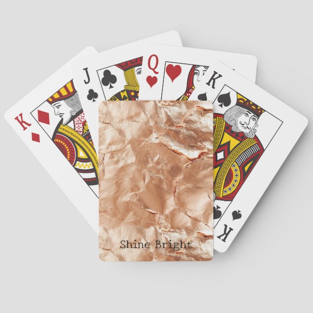 Rose Peach Gold Glam  Poker Cards (Back)