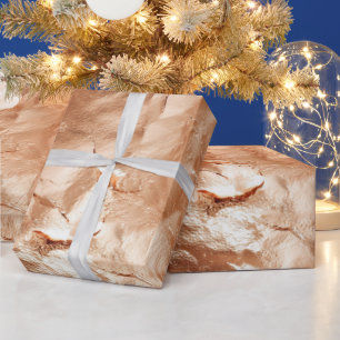 Rose Peach Gold Glam Wrapping Paper