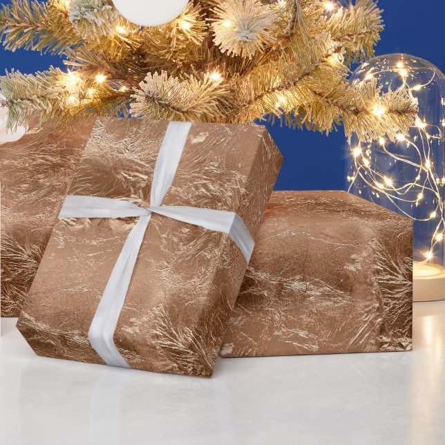 Rose Peach Gold Glam  Wrapping Paper (Holidays)